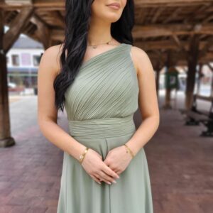 Robe de cérémonie longue vert sauge