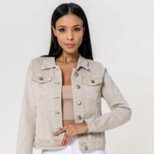 Veste en jean beige