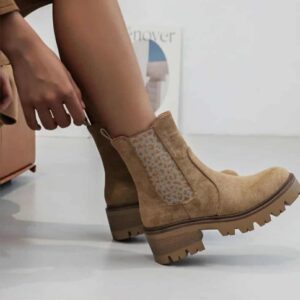 Bottines Camel et Léopard
