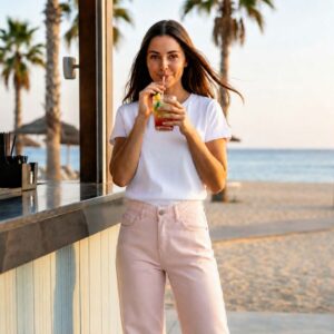 Pantalon rose pale