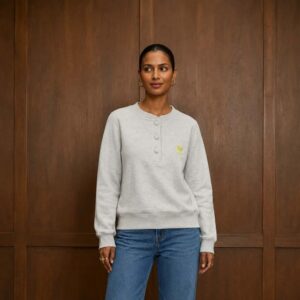 Sweat Gris Amour coeur jaune