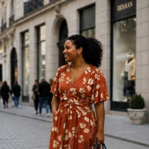 Robe longue terracotta