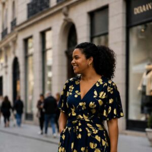 Robe longue Marine
