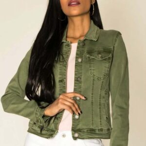 Veste en jean kaki