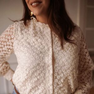 Chemise blanche fleurs