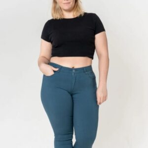 Pantalon basic bleu canard
