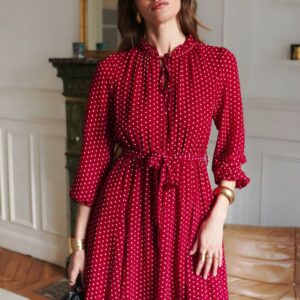 Robe bordeaux a pois PT