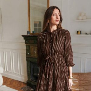Robe Marron a pois PT