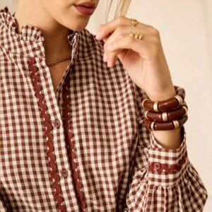 Chemise marron carreaux
