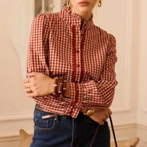 Chemise bordeaux carreaux