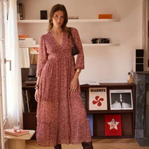 Robe longue bordeaux