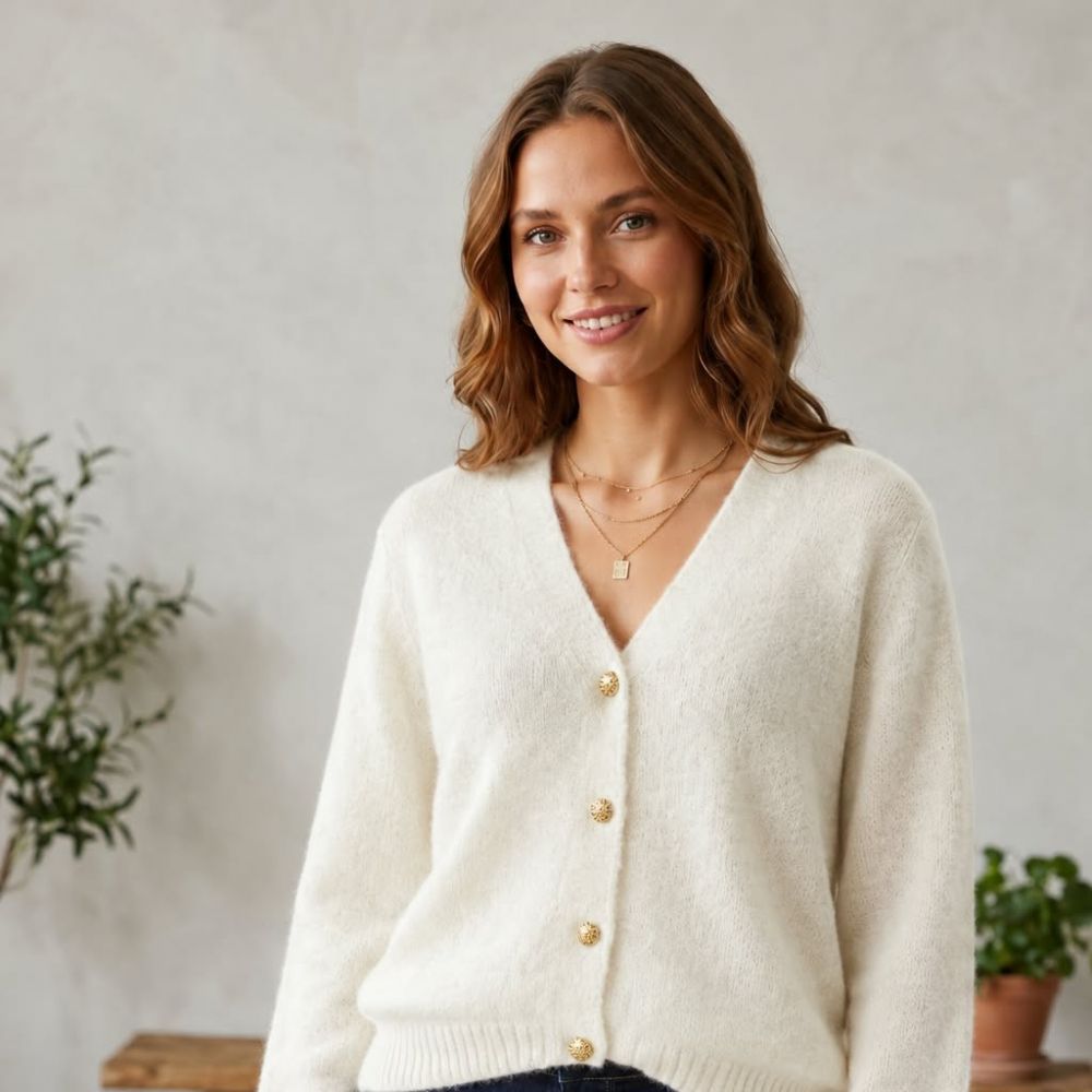 Gilet Blanc boutons dorés