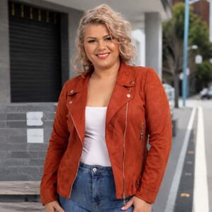 Veste suédine Terracota