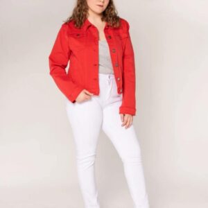 Veste jean rouge