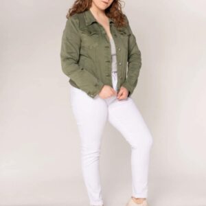 Veste en jean kaki