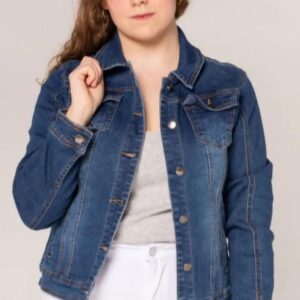 Veste en jean bleu foncé