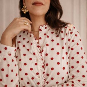 Chemisier a pois rouge