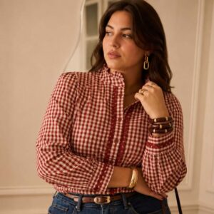 Chemise a carreaux bordeaux