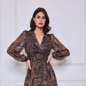 Robe marron/dorée