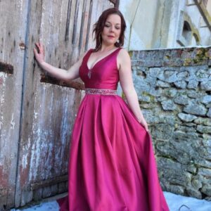 Robe satiné bordeaux