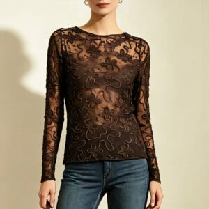 Haut dentelle chocolat