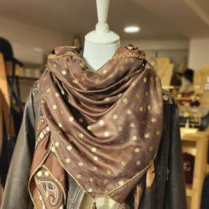 Foulard patchwork Marron