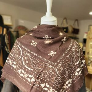 Echarpe carré bandana chocolat