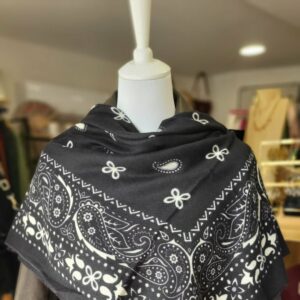 Echarpe carré bandana noire