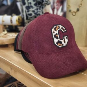 Casquettes velours bordeaux